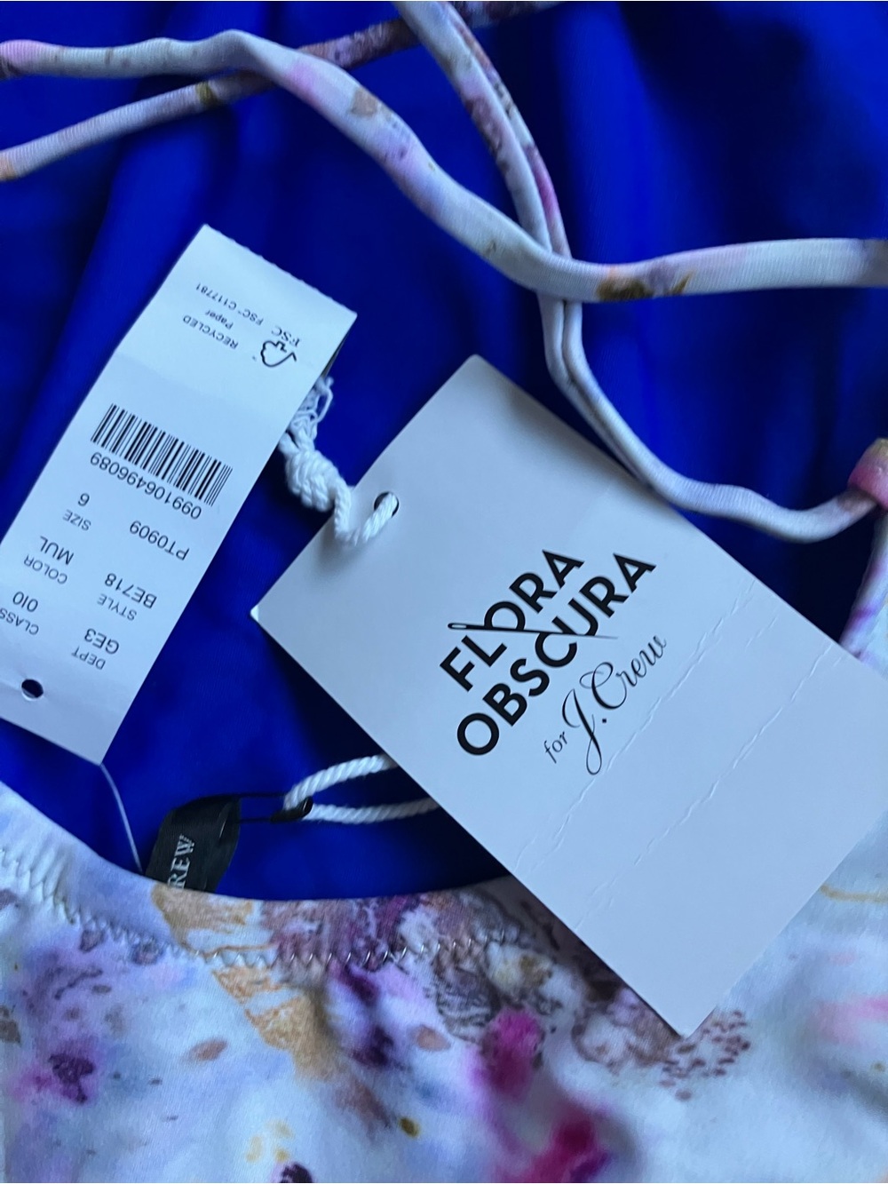 J. Crew x Flora Obscura One Piece Swimsuit size 6 NWT Abstract Floral MSRP $118 - Picture 5 of 9